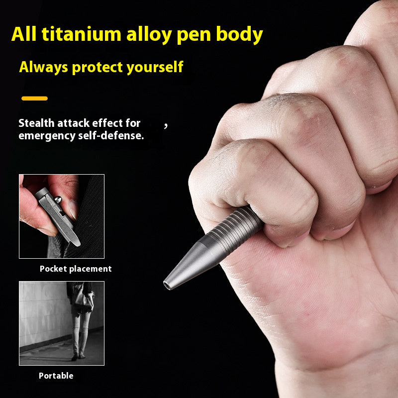 Titanium Multi-functional bolt tactical pen