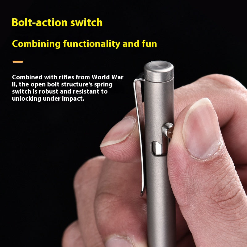 Titanium Multi-functional bolt tactical pen